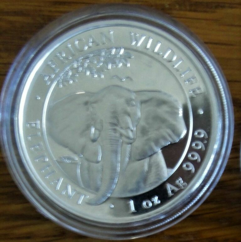 Read more about the article 2021 Somalian Elephant 1 oz .999 Silver Brilliant Uncirculated Somalia Africa