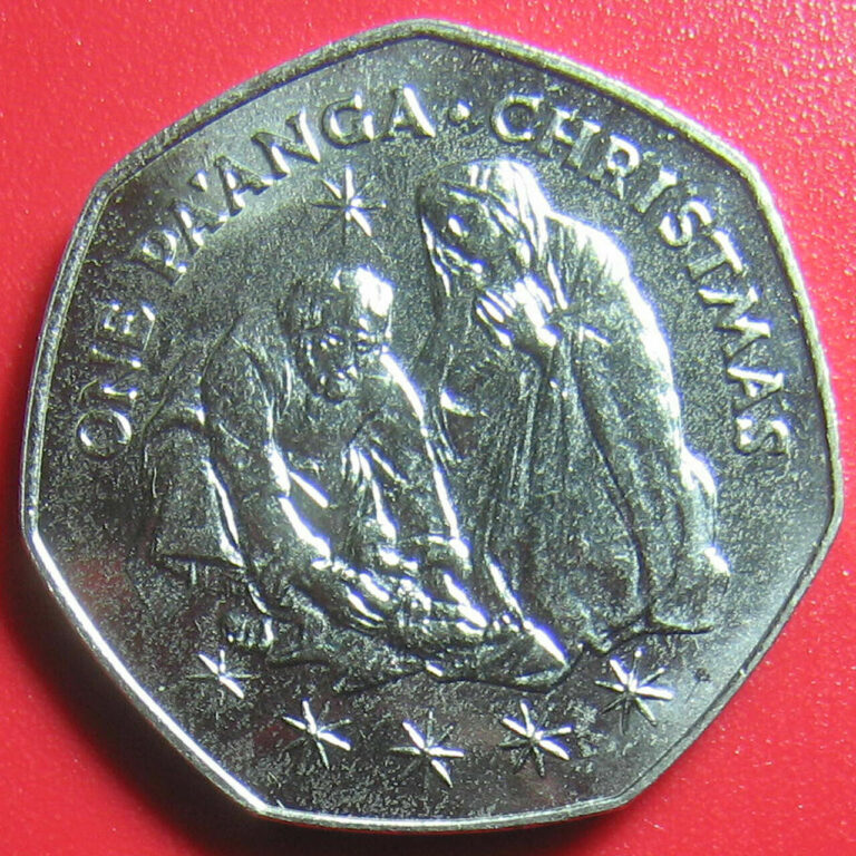 Read more about the article 1983 TONGA 1 PA’ANGA CHRISTMAS JOSEPH MARY JESUS CHRISTIANITY 7-SIDED COIN RARE!