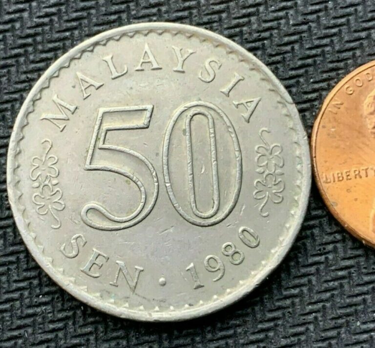 Read more about the article 1980 Malaysia 5o Sen Coin XF+      Better Grade for series World Coin    #B607