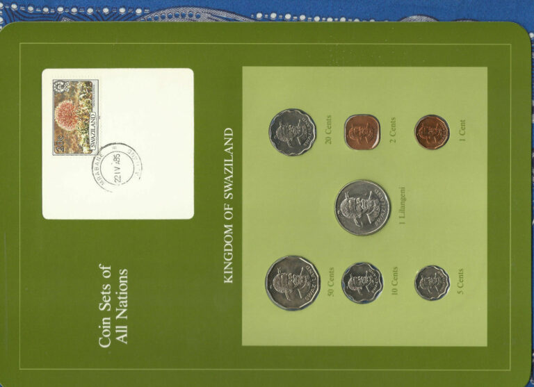 Read more about the article Coin Sets of All Nations Swaziland 1975-1982 UNC 1 cent 1975 1 Lilangeni 1981