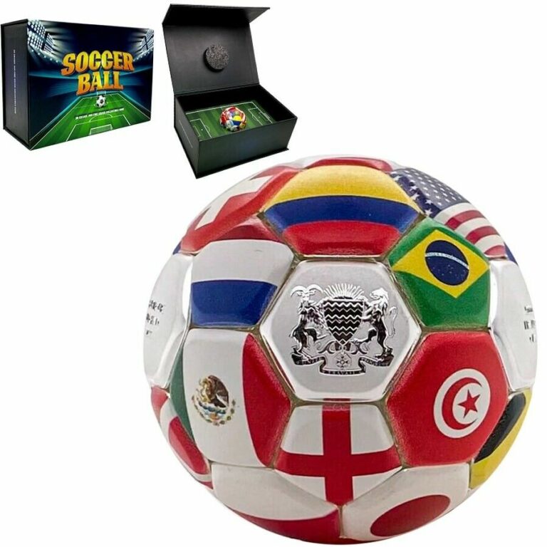 Read more about the article 2022 Chad 30 gram Silver Country Flags Soccer Ball Spherical Coin .999 Fine