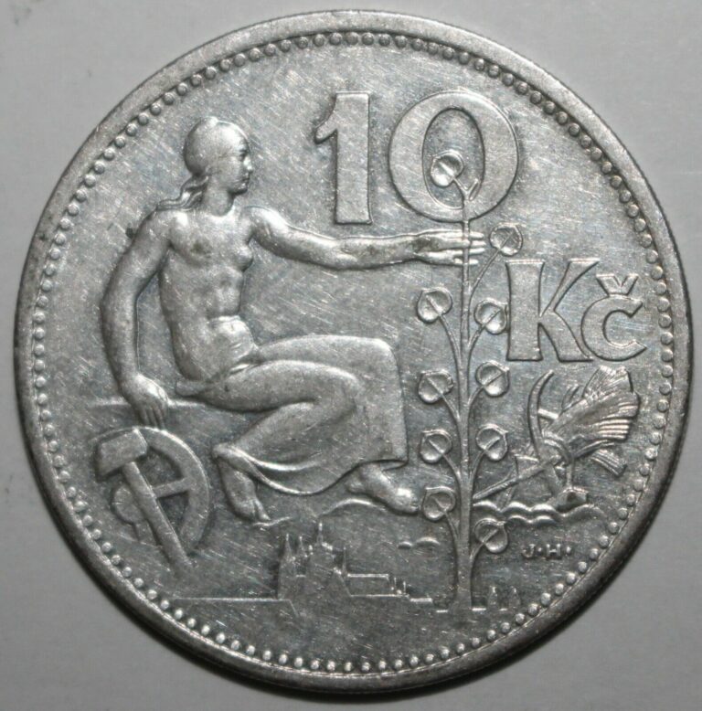 Read more about the article Czechoslovak Republic 10 Korun Coin 1931 KM# 15 Czechoslovakia Silver .700 Ten