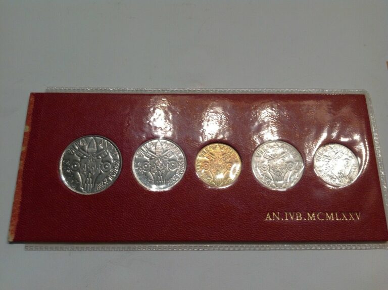 Read more about the article Vatican City Coin Set  1975 – Pope Paul VI 5 Coins b3c