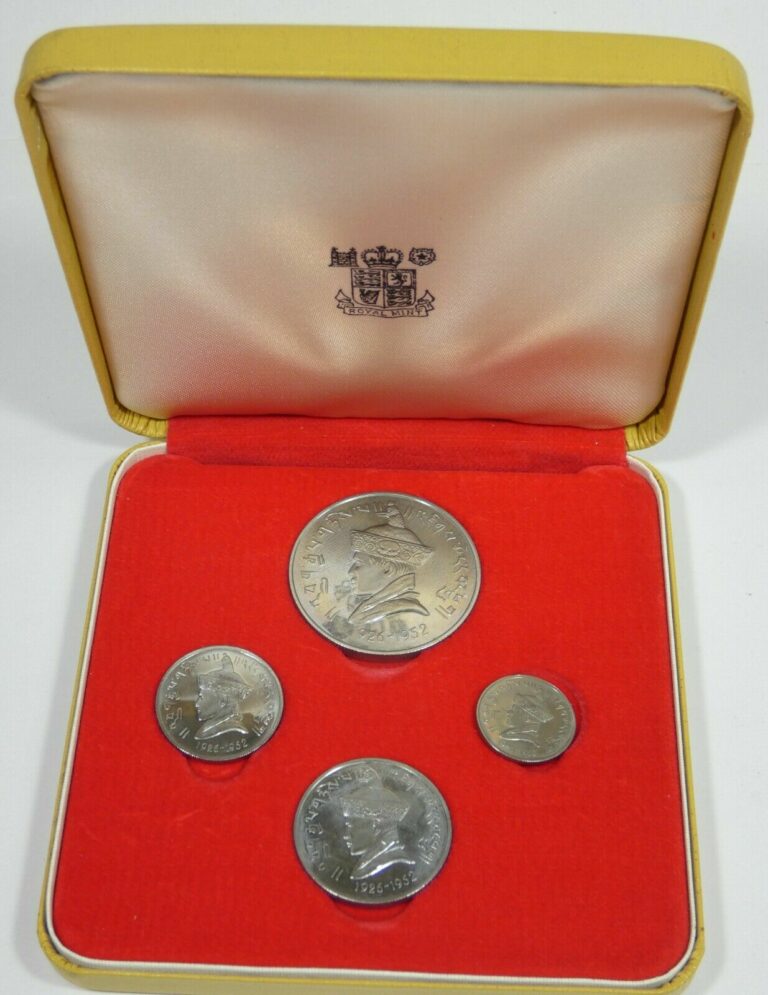 Read more about the article 1966 BHUTAN Proof Set 40th Anniversary Commemorative 4 Coins w/original Box