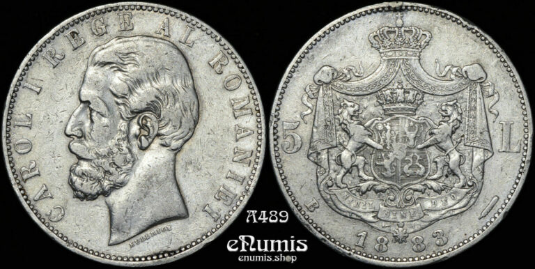 Read more about the article ROMANIA  Carol I  5 Lei 1883  VF