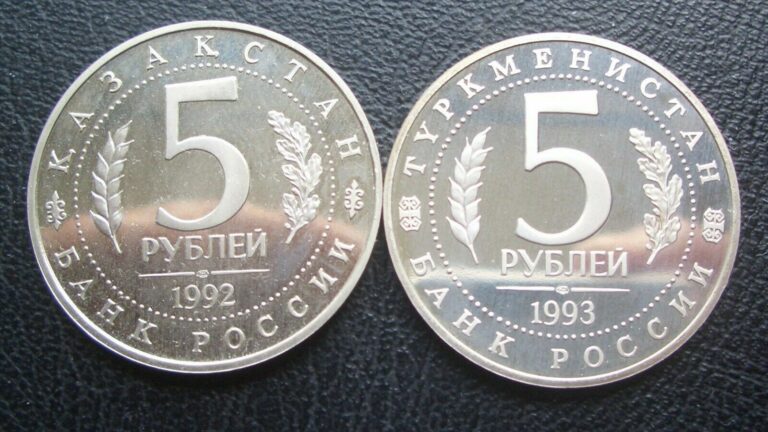 Read more about the article Russia Kazakhstan Turkmenistan 2 coins 5 rub. Yasavi 1992  Merv 1993