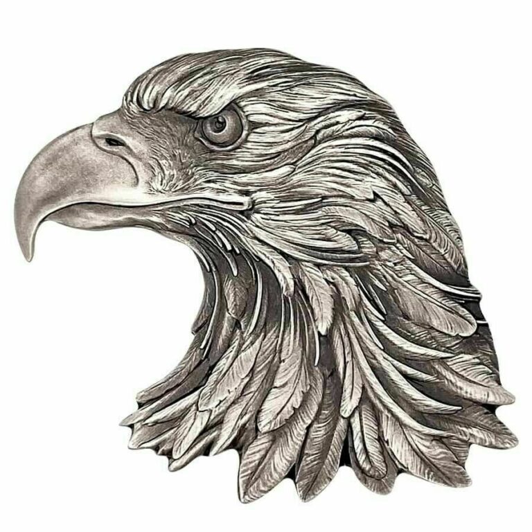 Read more about the article 2022 Chad American Eagle Antique HR Shaped 1 oz .999 Silver Coin ~ 5k Minted