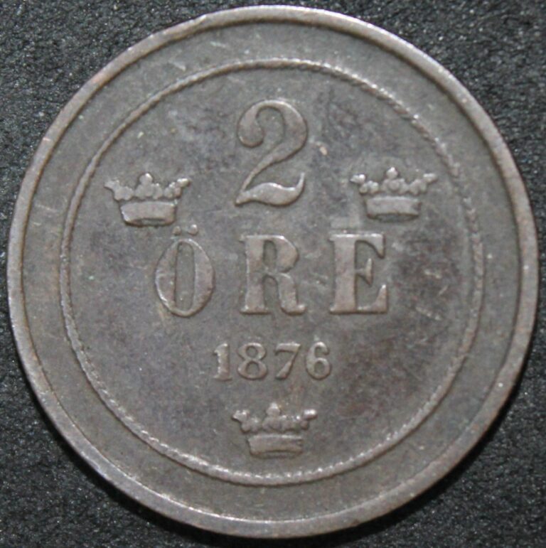 Read more about the article 1876/5 | Sweden 2 Ore | Bronze | Coins | KM Coins