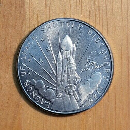 Read more about the article 1988 REPUBLIC OF MARSHALL ISLANDS $5 COMMEMORATIVE COIN- SPACE SHUTTLE DISCOVERY