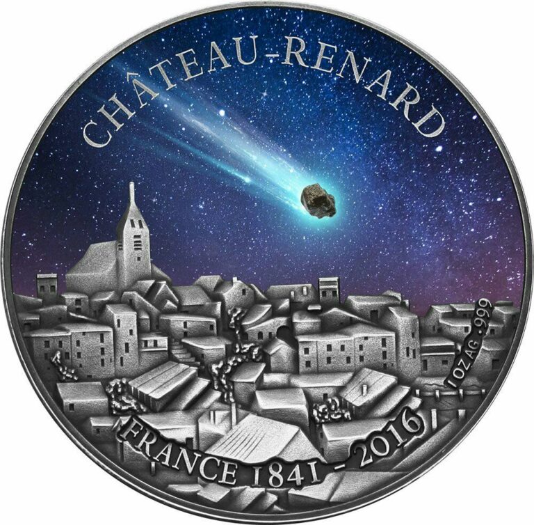 Read more about the article Burkina Faso 2016 1000 Francs  CHATEAU RENARD French Meteorite 1oz Silver coin