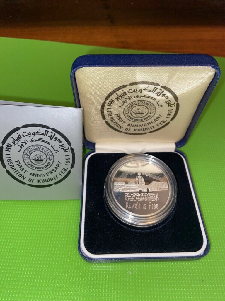 Read more about the article Kuwait 5 dinars 1st Anniversary of Liberation Day proof silver coin 1991