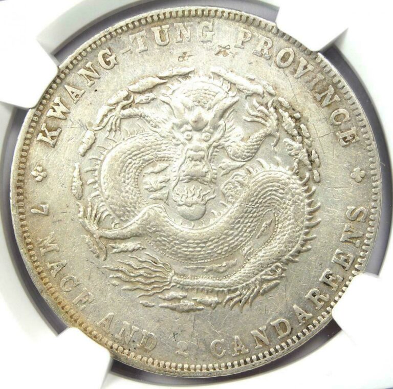 Read more about the article 1890-1908 China Kwangtung Dragon Dollar Coin $1 LM-133 – Certified NGC AU Detail