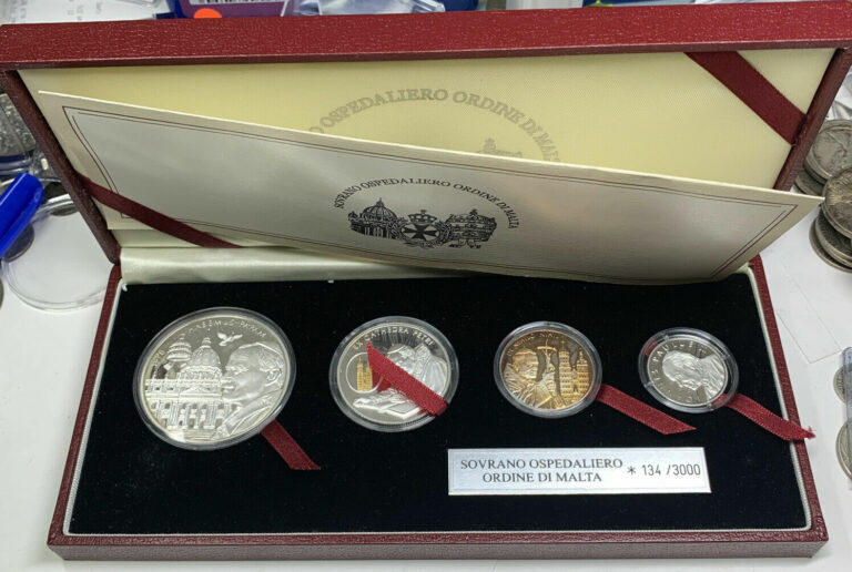 Read more about the article 2005  Malta Silver 4 Coin Set SOVRANO OSPEDALIERO History Box/COA