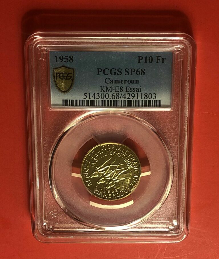 Read more about the article CAMEROUN- 1956-UNCIRCULATED 10 FRANC ESSAI COIN GRADED BY  PCGS SP68