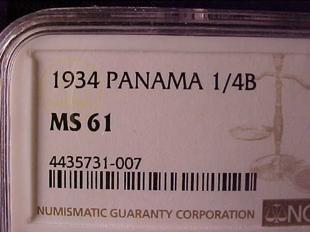 Read more about the article PANAMA ¼ BALBOA 1934 NGC MS 61