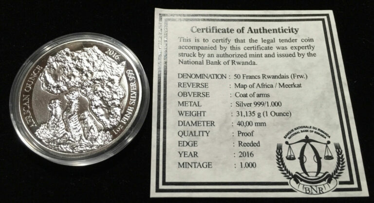 Read more about the article *2016 PROOF Rwanda African Meerkat 1oz Silver 999 Coin – Only 1k Minted*