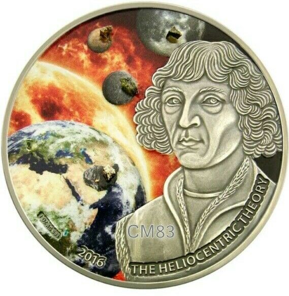 Read more about the article 2016 1 Oz Silver 1000 Francs Burkina Faso HELIOCENTRIC THEORY Copernico Coin.
