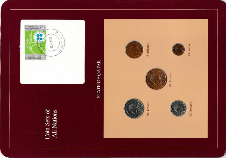 Read more about the article Coin Sets of All Nations Qatar 1973 – 1987 UNC 25  50 Dirhams 1987