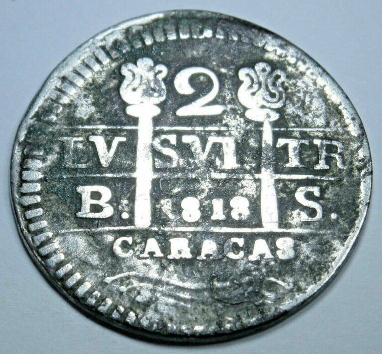 Read more about the article Venezuela 1818 Caracas Silver 2 Reales Old Spanish Colonial Antique Two Bit Coin