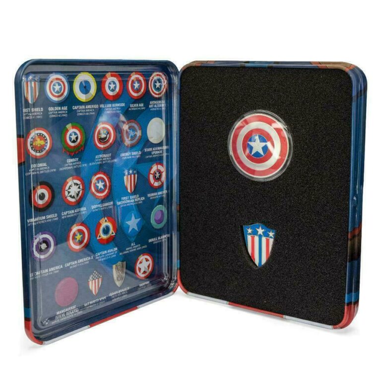 Read more about the article BRAND NEW – MARVEL: 1oz Pure Silver CAPTAIN AMERICA Shield Coin – Fiji $2 Coin