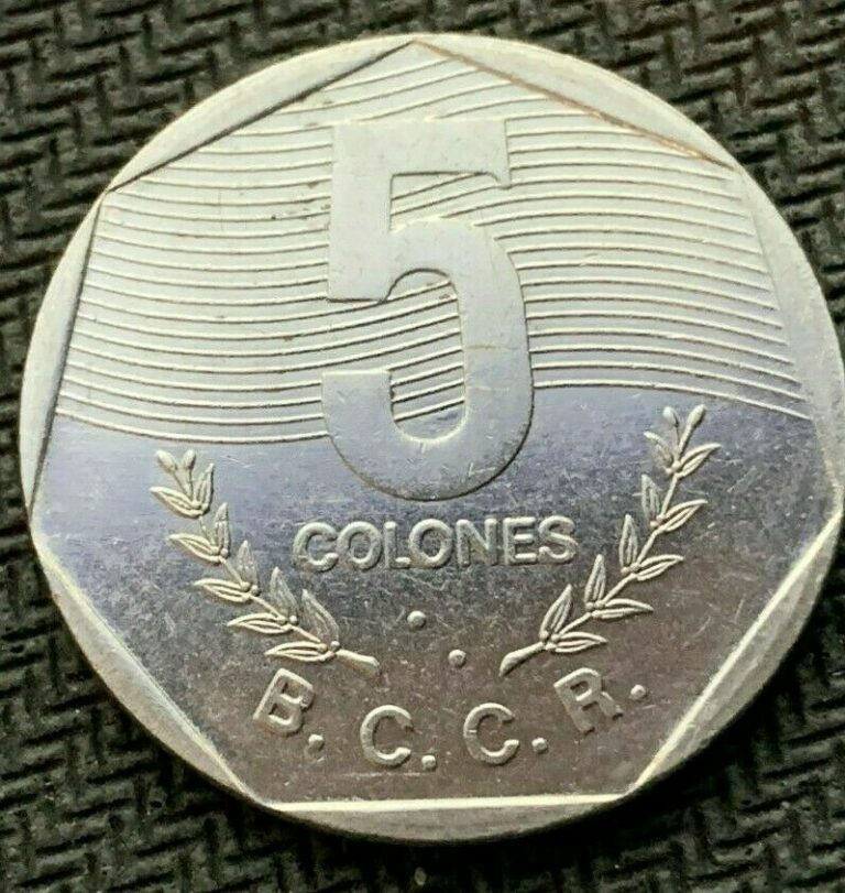 Read more about the article 1989 Costa Rica 5 Colones Coin UNC      High Grade World Coin        #B684