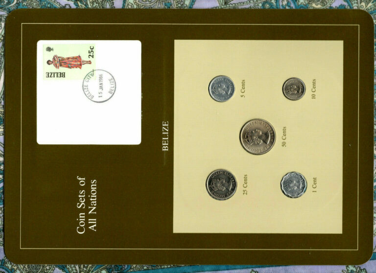 Read more about the article Coin Sets of All Nations Belize 1980-1986 UNC 50 cent 1980 25 cents 1985