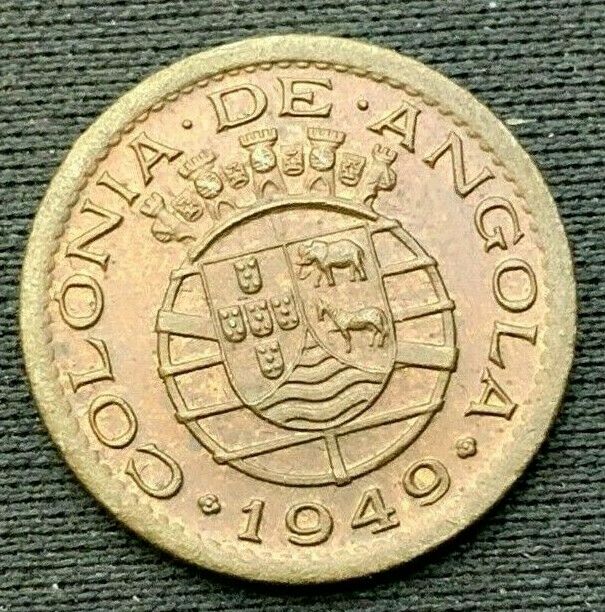 Read more about the article 1949 Angola 10 Centavos Coin AU     Bronze   World Coin    #B365