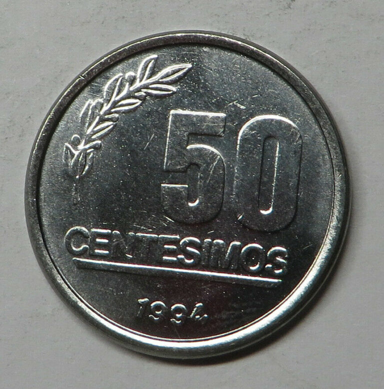 Read more about the article Uruguay 50 Centesimos 1994(rj) Stainless Steel KM#106 UNC