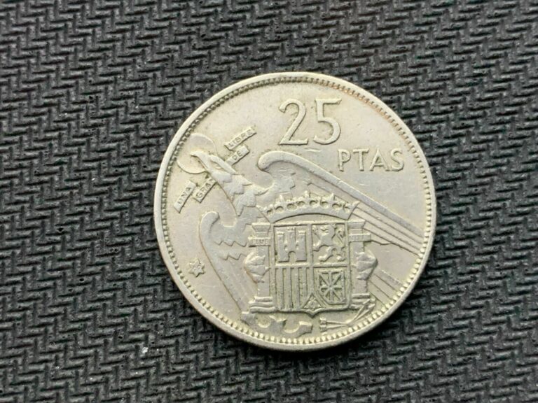 Read more about the article 1957 Spain 25 PTAS  Coin    69 in star     #B954