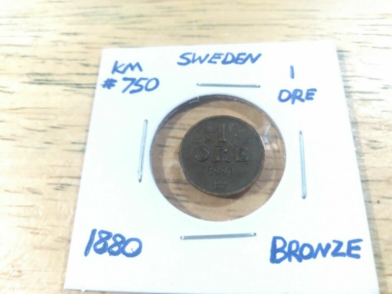 Read more about the article World Coin  Sweden  1 Ore  1880  Carded  Very Rare Coin
