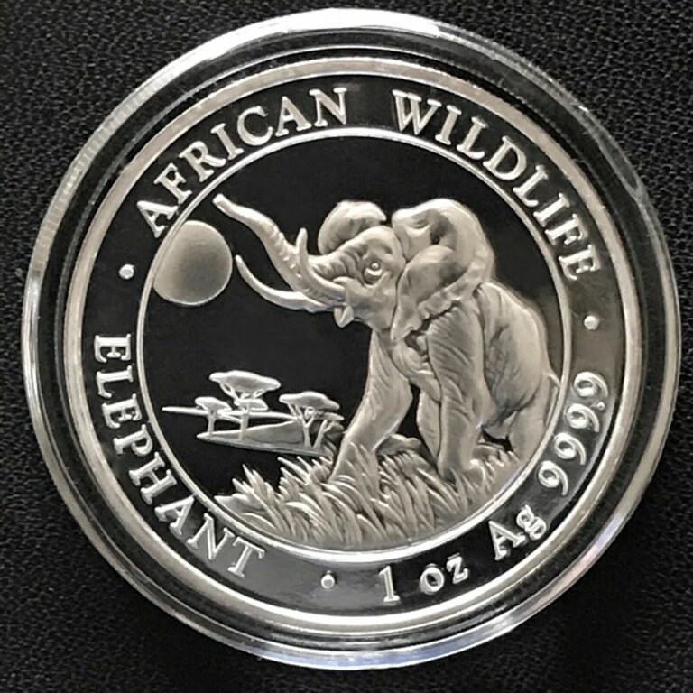 Read more about the article 2016 Somalian Elephant 1 oz .9999 Silver Brilliant Uncirculated Mint Coin Africa