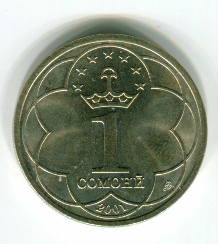 Read more about the article TAJIKISTAN: 2001 regular coin 1 Somoni UNC  RARE to find