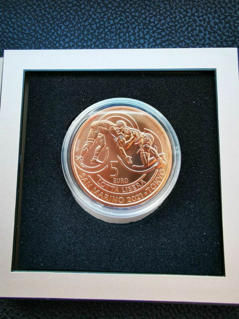 Read more about the article San Marino 2021 coin 5 euro Victory in freestyle wrestling in Tokyo BU Cooper