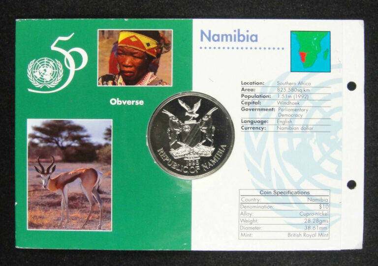 Read more about the article Namibia 10 Dollars Coin  1995  50th Anniversary – United Nations