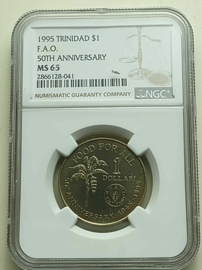 Read more about the article 1995 Trinidad and Tobago $1 FAO Anniversary coin NGC rated MS 64