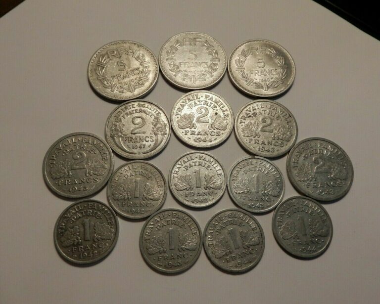 Read more about the article French Aluminum Coins ~ 1942-1950  1 2 and 5 Francs ~ Vichy French State WW2