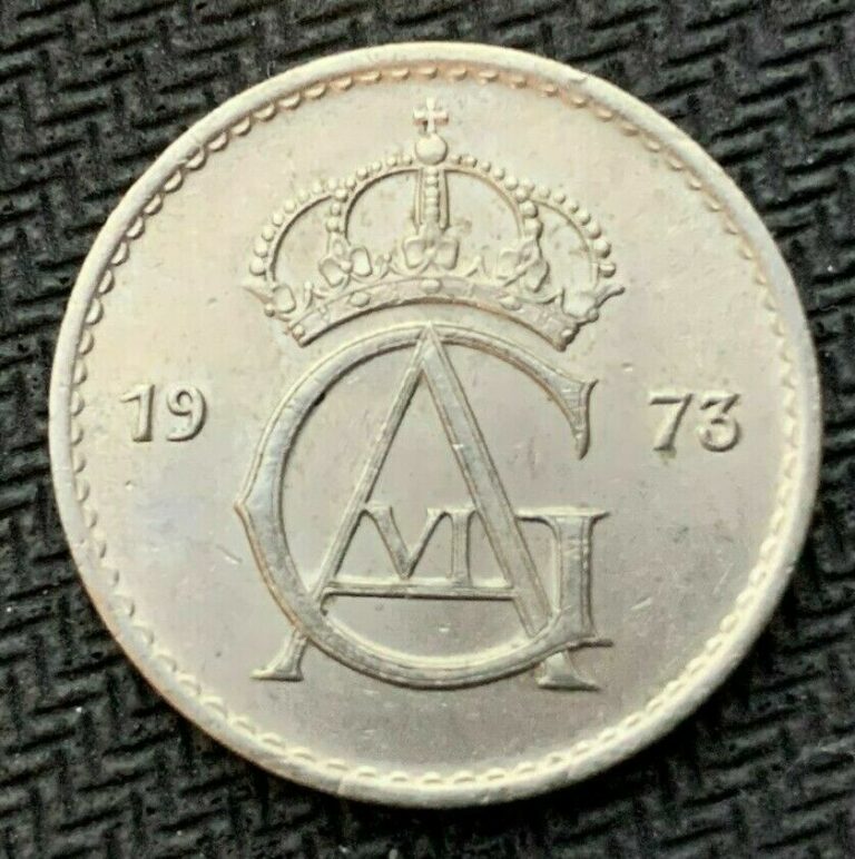 Read more about the article 1973 Sweden 50 Ore Coin AU UNC   High Grade World Coin    #B817