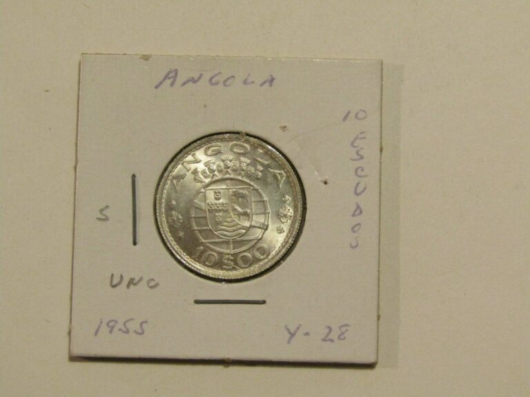 Read more about the article Angola 1955 10 Escudos Silver unc Coin
