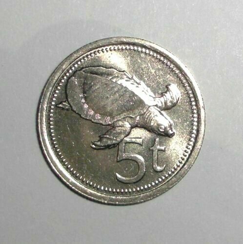 Read more about the article 1990 Papua New Guinea 5 toea  Softshell turtle  animal wildlife coin