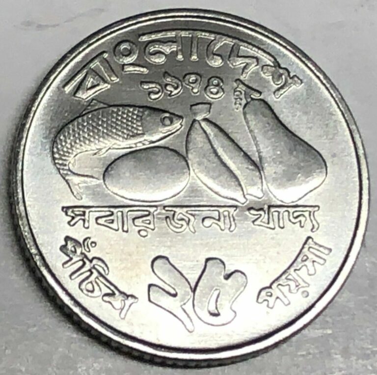 Read more about the article # C716     BANGLADESH    COIN      25  POISHA   1974  Unc.