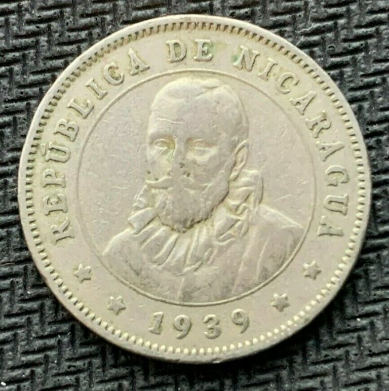 Read more about the article 1939 Nicaragua 25 Centavos Coin VF    ( MINTAGE 1 Million )  Rare   #B423