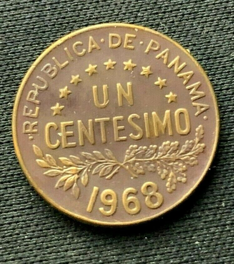 Read more about the article 1968 Panama Un Centesimo Coin XF+   Bronze World Coin     #K1361