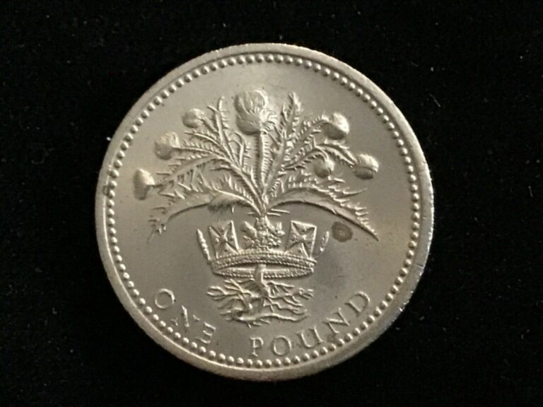 Read more about the article 1984 British UK England Pound Coin Thistle and Royal Diadem Representing Scotland