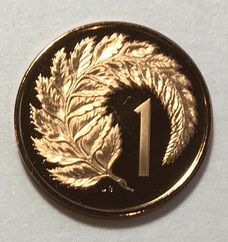 Read more about the article New Zealand 1 Cent 1973 – Silver Fern leaf (Cyathea dealbata) – Proof