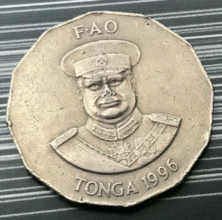 Read more about the article 1996 TONGA | SOUTH PACIFIC | 50 SENITI | 12 SIDED RARE COIN | LOT 4392