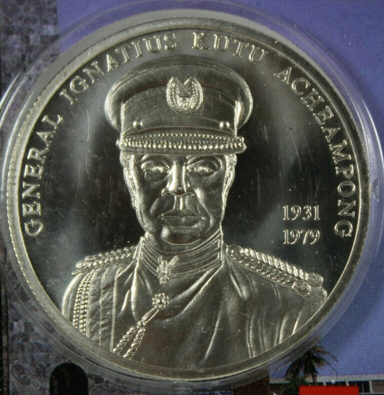 Read more about the article 2002 Ghana Silver 100 Sika Bullion Coin~General Ignatius Kutu Acheampong~Accra