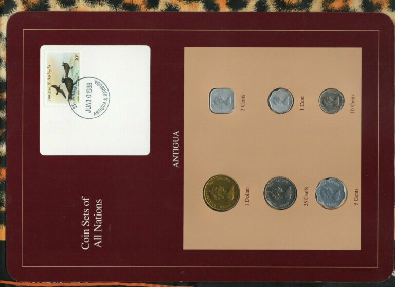 Read more about the article Coin Sets of All Nations Antigua E.C.1981-1989 UNC 25 cent 89 Scarce JUN 10 1988