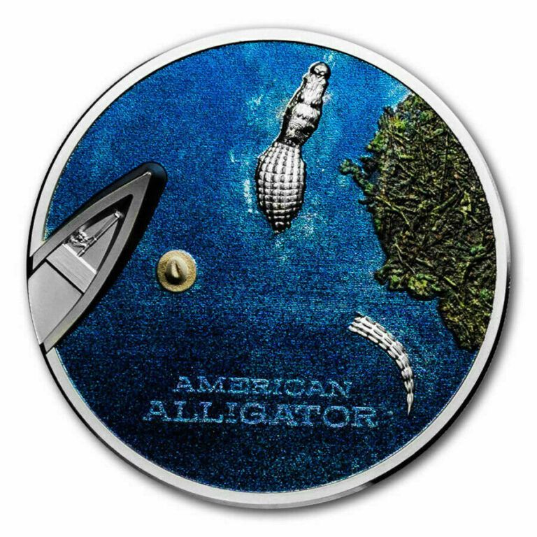 Read more about the article 2022 CIT Palau Colorized 1 oz Silver Ultra High Relief Coin American Alligator