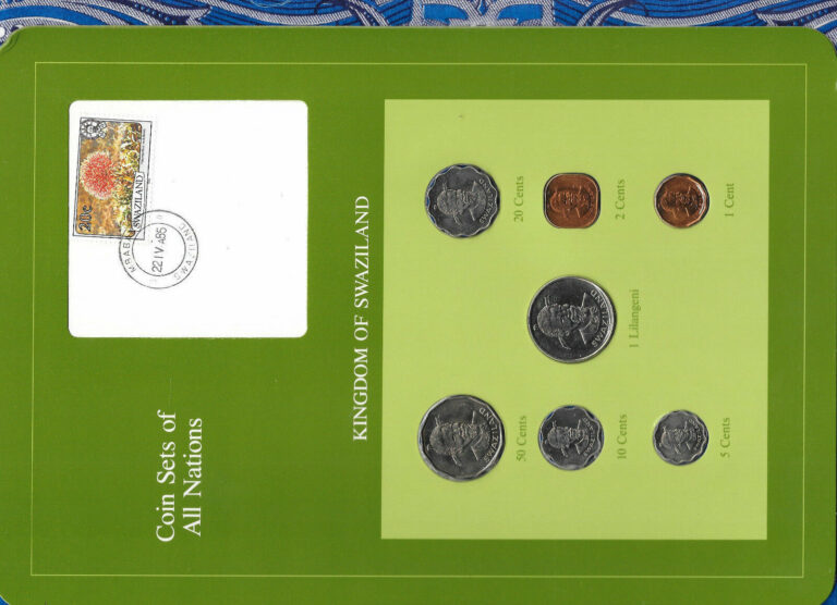 Read more about the article Coin Sets of All Nations Swaziland 1975-1982 UNC 50 1 cent 1975 1 Lilangeni 1981