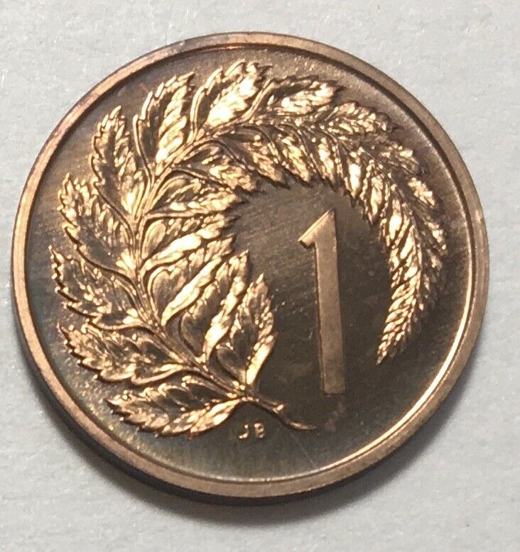 Read more about the article New Zealand 1 Cent 1968 – Silver Fern leaf (Cyathea dealbata) – Prooflike